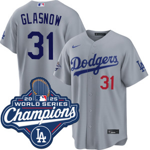 Nike Los Angeles Dodgers ユニフォーム 31 Tyler Glasnow Los Angeles Dodgers Road World Series Champions