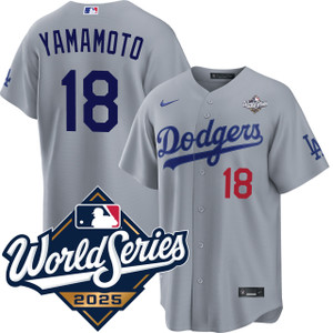 Yoshinobu Yamamoto Los Angeles Dodgers Road World Series Jersey by