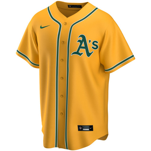 Authentic Catfish Hunter Men's Oakland Athletics Gold Throwback Jersey