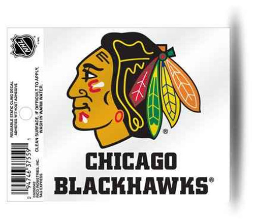 Chicago Blackhawks Static Cling Decal (Set of 2) by Rico Tag