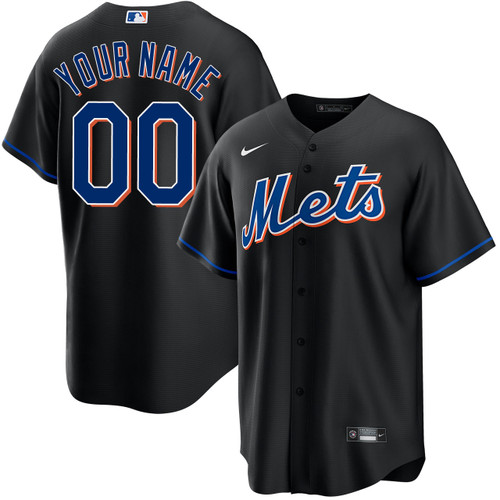 New York Mets Personalized Alternate Black Jersey by NIKE