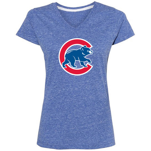 Chicago Cubs Women's Melange V-Neck Tee