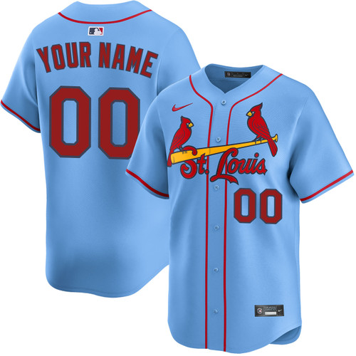 St. Louis Cardinals Personalized Alternate Light Blue Limited Jersey by NIKE