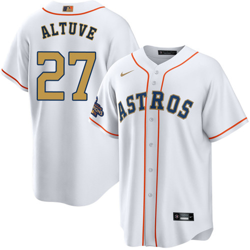 Jose Altuve Houston Astros Home Gold Collection Jersey