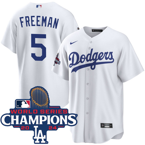 Freddie Freeman Los Angeles Dodgers Youth Home World Series Champions Jersey by NIKE® at SportsWorldChicago