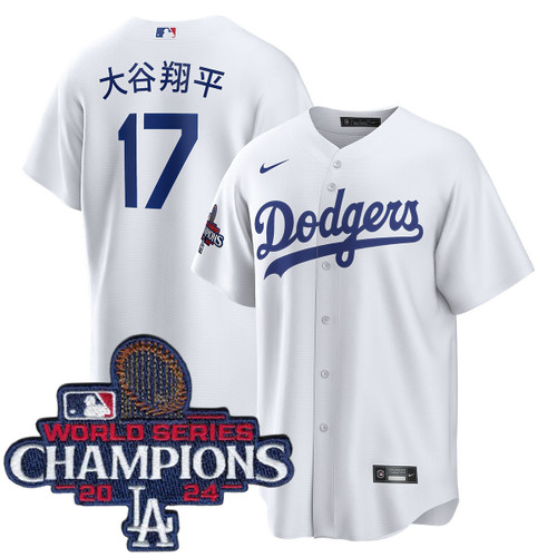 Shohei Ohtani Kanji Los Angeles Dodgers Home World Series Champions Jersey by NIKE