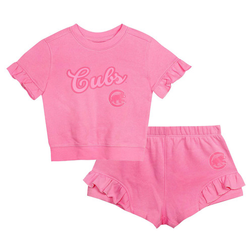 Chicago Cubs Girls Infant Dugout Cute T-Shirt & Shorts Set