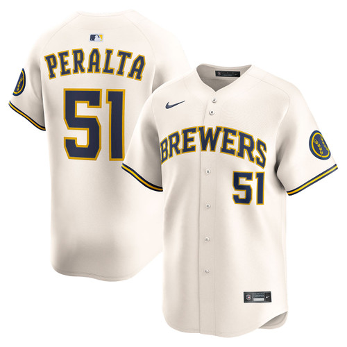 Freddy Peralta Milwaukee Brewers Home Limited Jersey by NIKE® at SportsWorldChicago