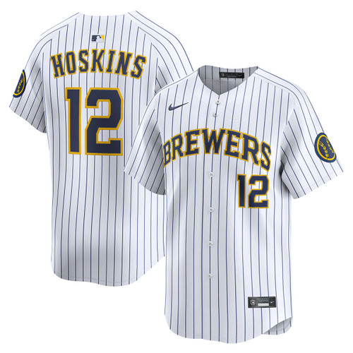 Rhys Hoskins Milwaukee Brewers Alternate White Limited Jersey by NIKE® at SportsWorldChicago
