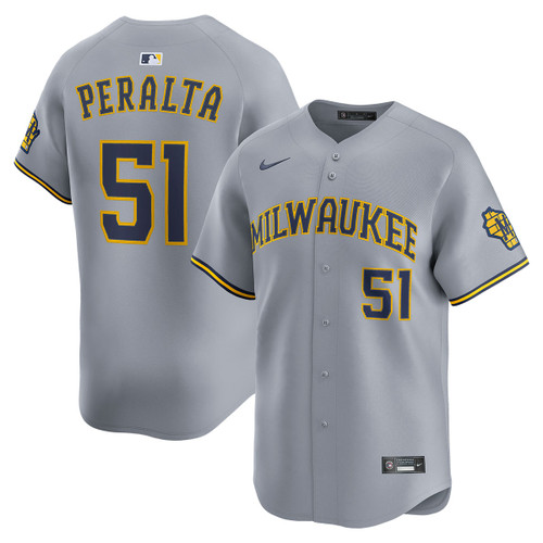 Freddy Peralta Milwaukee Brewers Road Limited Jersey by NIKE® at SportsWorldChicago