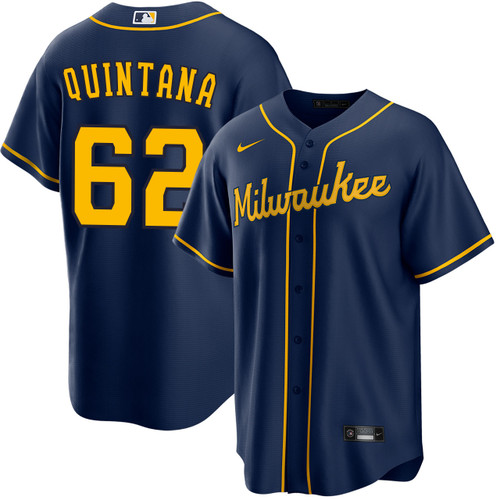 Jose Quintana Milwaukee Brewers Alternate Navy Jersey by NIKE® at SportsWorldChicago