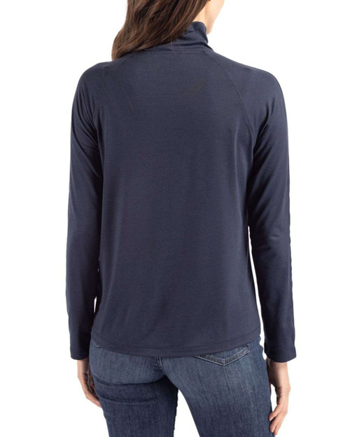 Detroit Tigers Women's Navy Blue Coastline Double Peached Funnel Neck ...