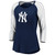 New York Yankees Navy Women's Iconic Pinstripe 3/4 Sleeve Shirt