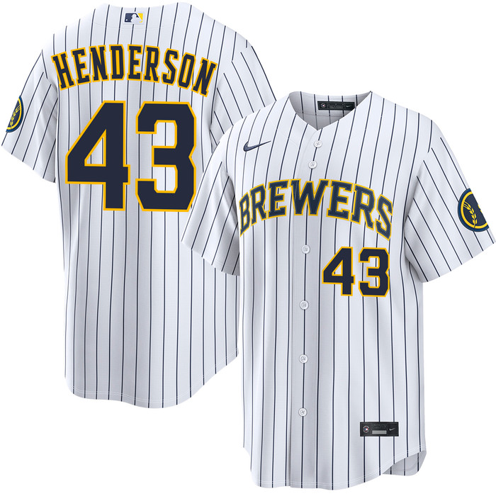 Logan Henderson Milwaukee Brewers Alternate Home Stadium Jersey by