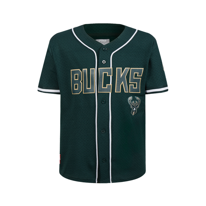 Milwaukee Bucks Forest Green Classic Big Boy's Mesh Button Down
