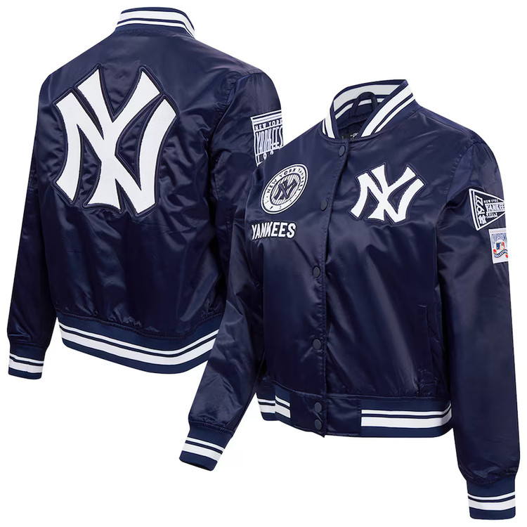 New York Yankees Women's Retro Classic Satin Full-Snap Jacket by