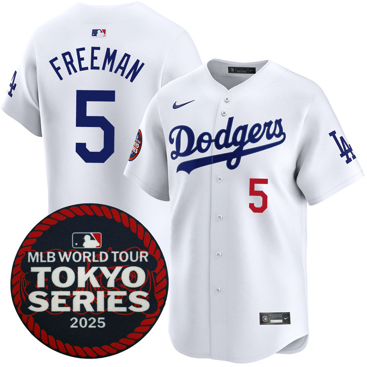 【非売品】Dodgers Freeman 5 記念ユニフォーム Freddy Freeman #5 2024 World Series Dodgers Men's Away