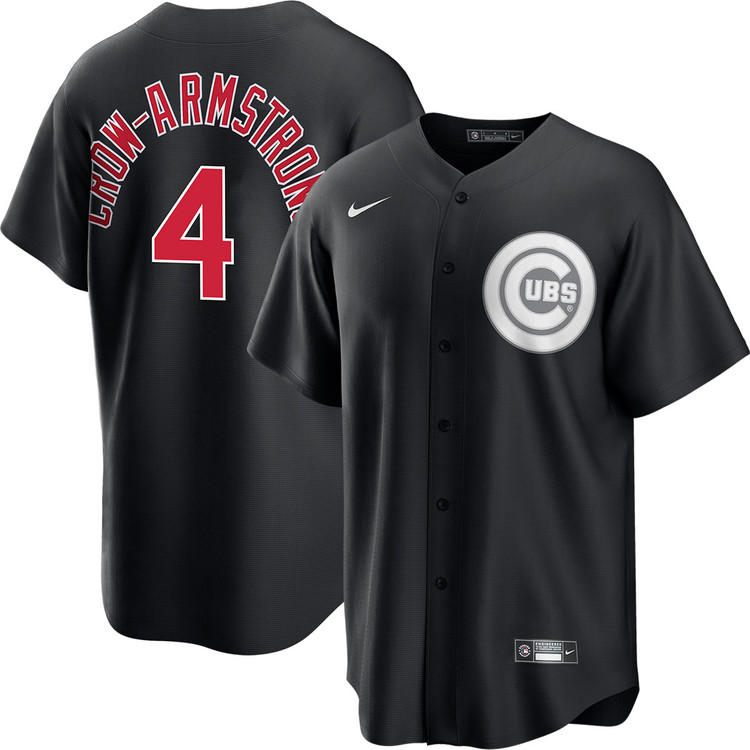 Pete Crow-Armstrong Chicago Cubs Black Lights Out 2.0 Jersey by