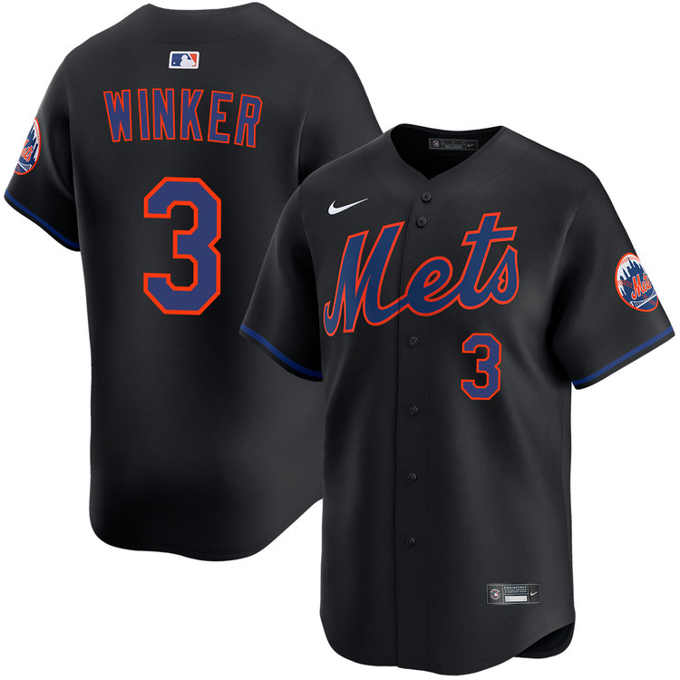 Jesse Winker New York Mets Alternate Black Limited Jersey by