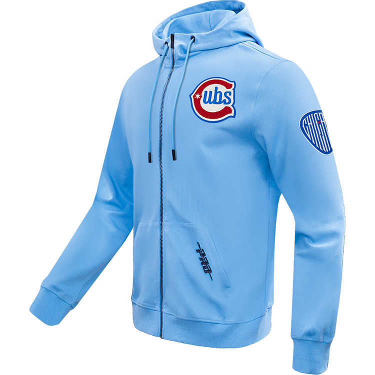 Chicago Cubs Classic Chenille Double Knit Full-Zip Blues Alternate
