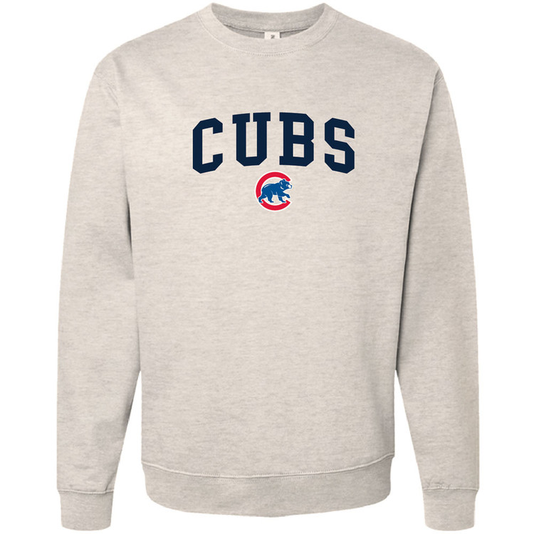 Chicago Cubs Unisex Oatmeal Felt Crewneck Sweatshirt | Official MLB®