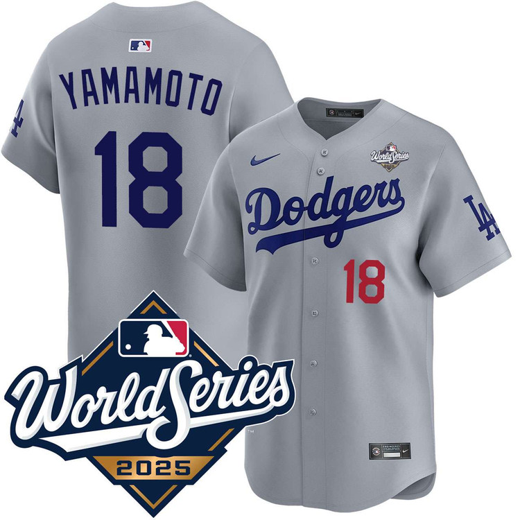 Nike Dodgers ユニフォーム YAMAMOTO 18 Yoshinobu Yamamoto Los Angeles Dodgers Home World Series Jersey by
