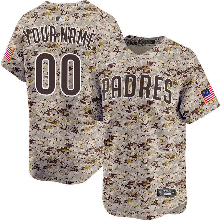 San Diego Padres Personalized USMC Camo Limited Jersey by NIKE