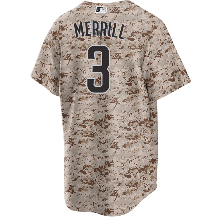 Jackson Merrill San Diego Padres USMC Camo Jersey by NIKE