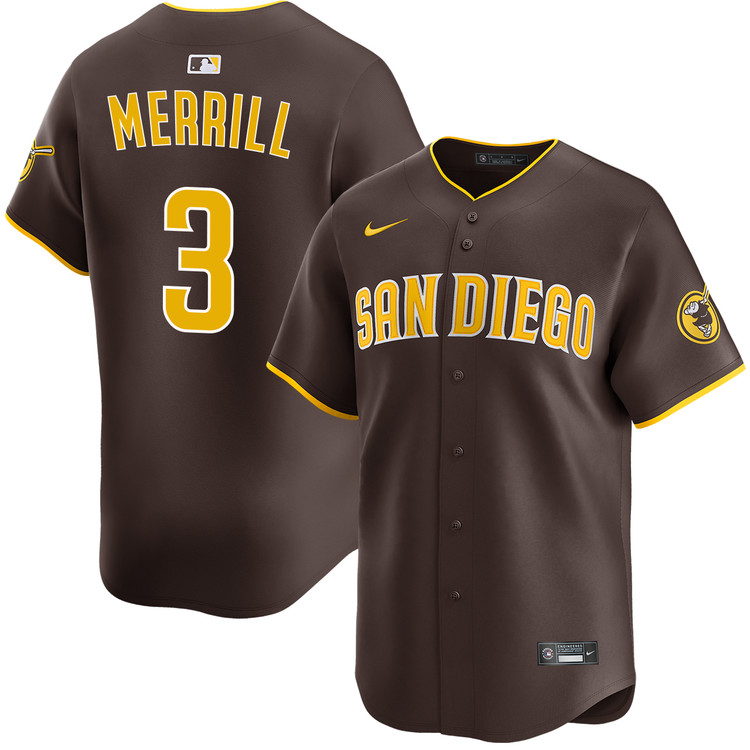 Jackson Merrill San Diego Padres Road Limited Jersey by NIKE