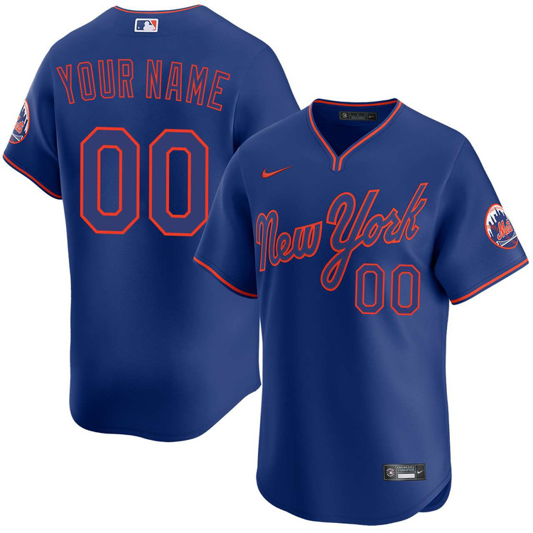 New York Mets Personalized Alternate Royal Pullover Limited Jersey