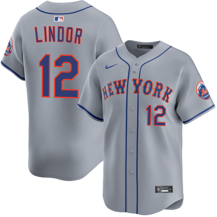 Francisco Lindor New York Mets Road Gray Limited Jersey by NIKE