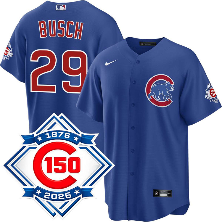 Michael Busch Chicago Cubs Alternate 150th Anniversary Jersey by