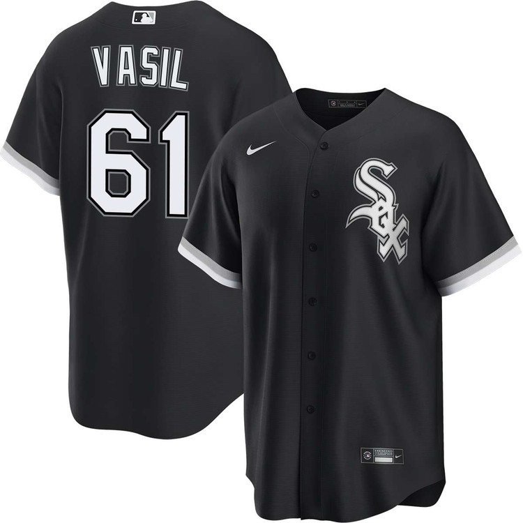Mike Vasil Chicago White Sox Alternate Black Jersey by NIKE