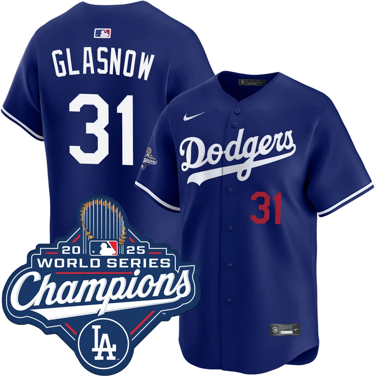 Nike Los Angeles Dodgers ユニフォーム 31 Tyler Glasnow Los Angeles Dodgers Alternate Royal World Series
