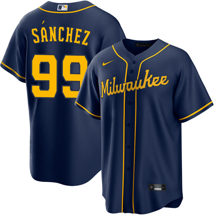 Gary Sánchez Milwaukee Brewers Alternate Navy Jersey by NIKE
