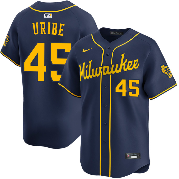 Abner Uribe Milwaukee Brewers Alternate Navy Limited Jersey by