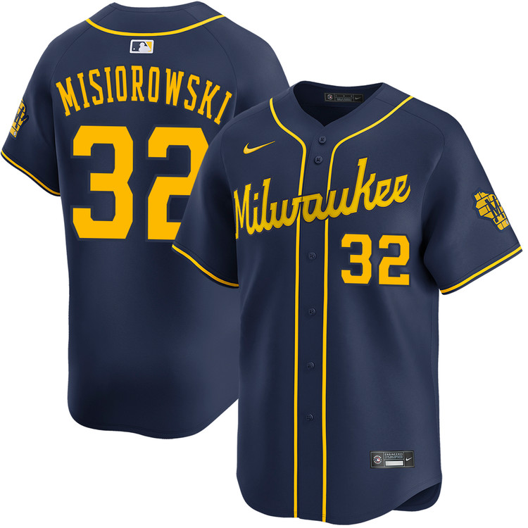 MLB Nike レイズ　ユニフォーム ネイビー Jacob Misiorowski Milwaukee Brewers Alternate Navy Limited Jersey