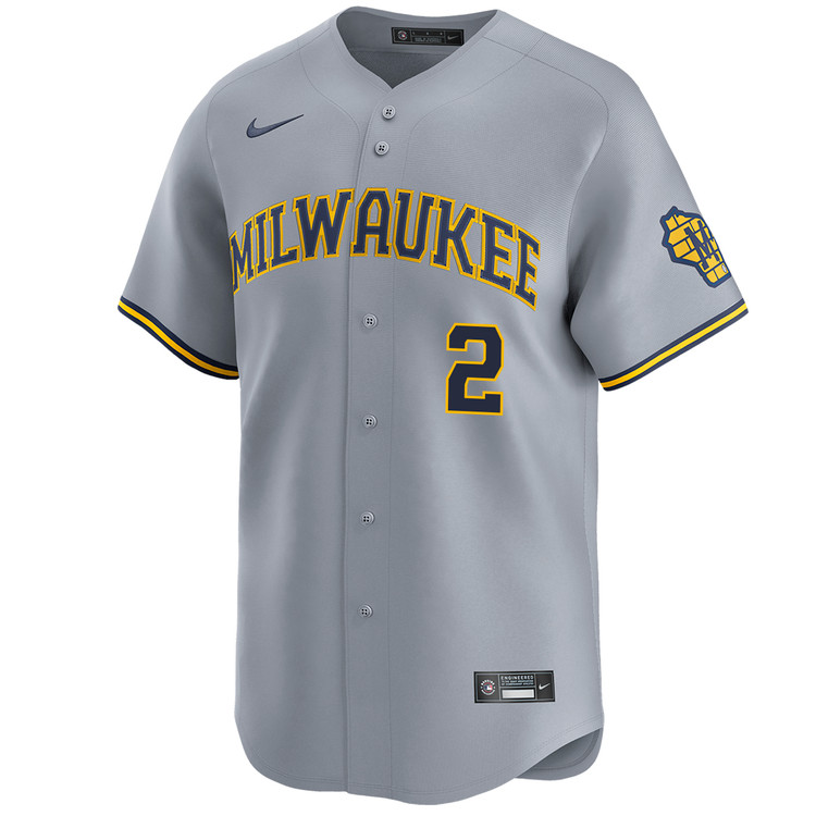 Brice Turang Milwaukee Brewers Road Limited Jersey by NIKE