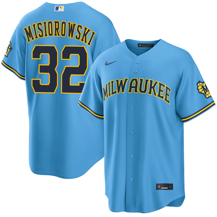 ミジオロウスキー ユニフォーム Mサイズ Milwaukee Brewers Jacob Misiorowski Milwaukee Brewers Road Stadium Jersey by NIKE