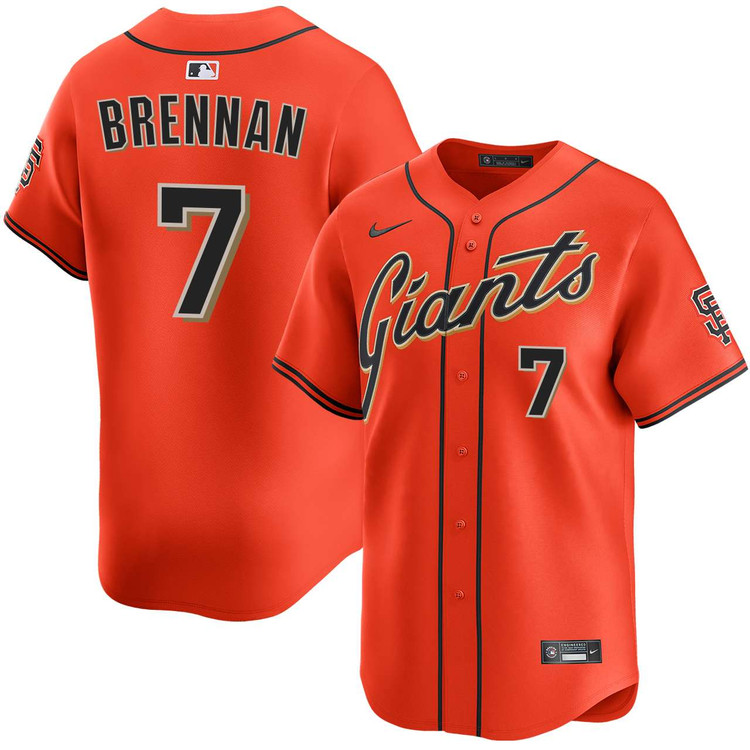 Will Brennan San Francisco Giants Alternate Orange Limited Jersey