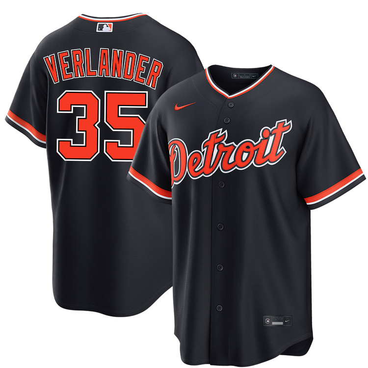 Justin Verlander Detroit Tigers Alternate Navy Jersey by NIKE