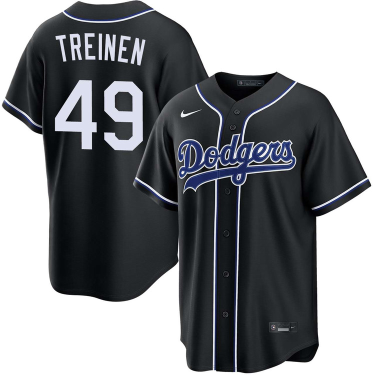 Blake Treinen Los Angeles Dodgers Black Carbon Jersey by NIKE