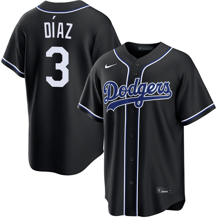 Nike Los Angeles Dodgers ユニフォーム Edwin Díaz Los Angeles Dodgers Black Carbon Jersey by NIKE