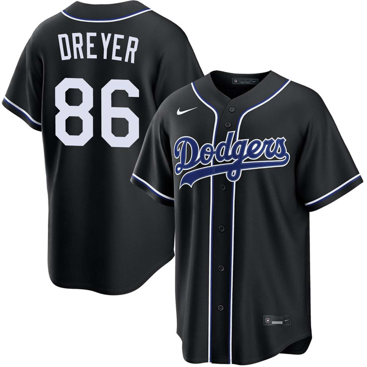 Jack Dreyer Los Angeles Dodgers Black Carbon Jersey by NIKE