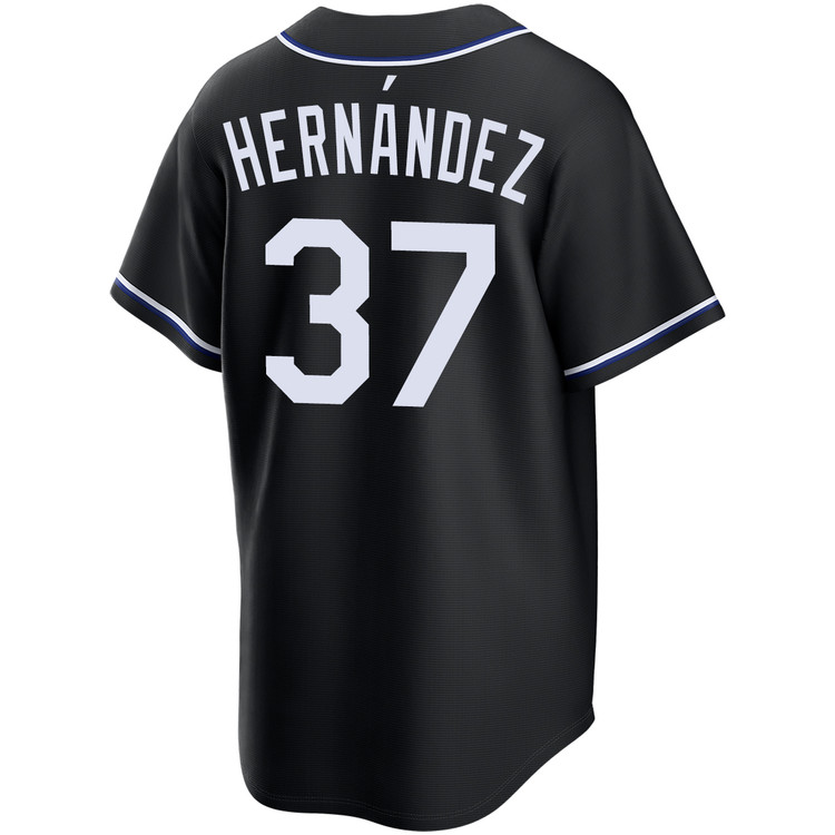 Teoscar Hernández Los Angeles Dodgers Black Carbon Jersey by NIKE