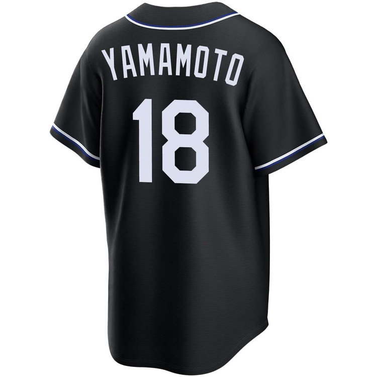 Yoshinobu Yamamoto Los Angeles Dodgers Black Carbon Jersey by NIKE