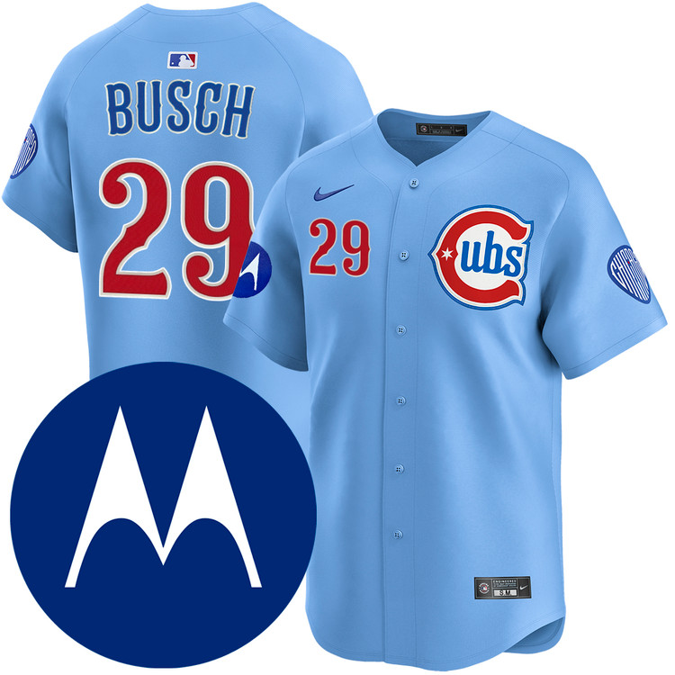 Michael Busch Chicago Cubs Alternate Blues Limited Motorola Patch