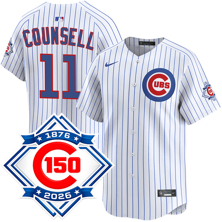 Craig Counsell Chicago Cubs Home 150th Anniversary Limited Jersey
