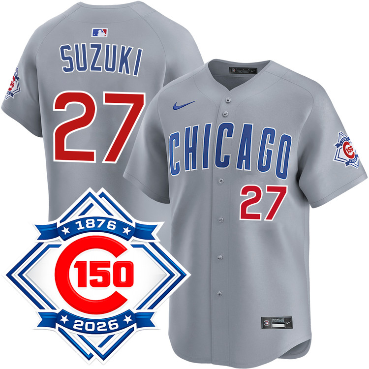 Seiya Suzuki Chicago Cubs Road 150th Anniversary Limited Jersey by