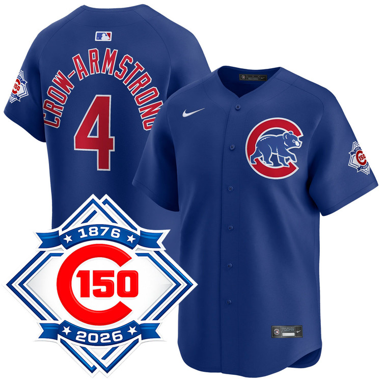 シカゴ・カブス クロウ・アームストロング ジャージ (球団創設150周年モデル) Pete Crow-Armstrong Chicago Cubs Alternate Royal 150th Anniversary